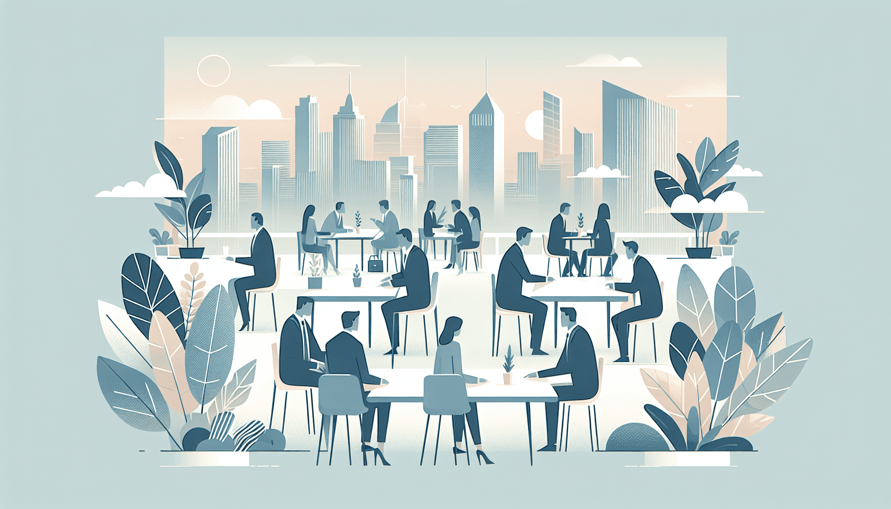 Profissionais fazendo networking em evento corporativo