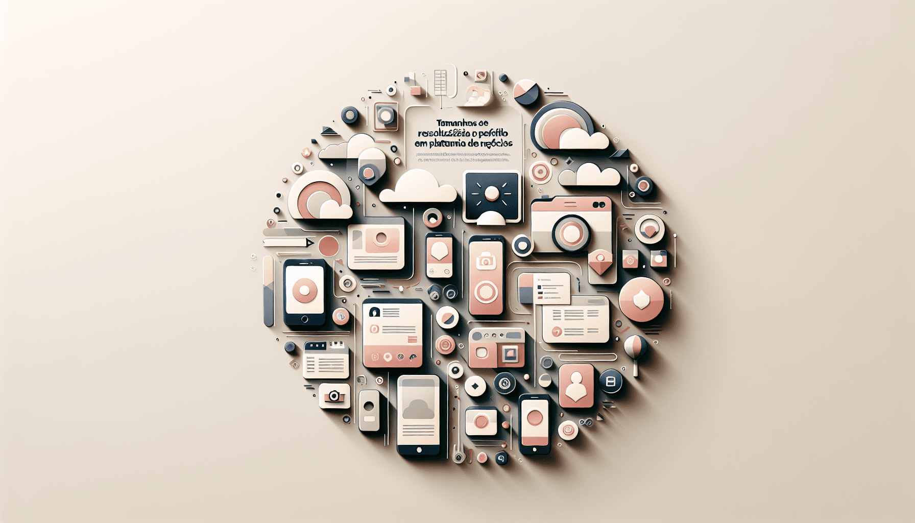 Mockup exibindo diferentes tamanhos de foto de perfil em plataformas de negócios